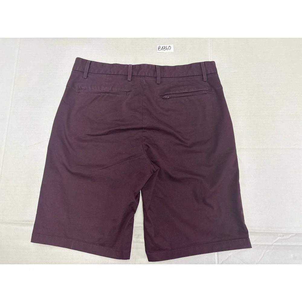 Banana‎ Republic Emerson Shorts Mens 32 Burgundy Maroon Chino Stretch Flat Front